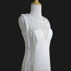 Lilly Pulitzer Vandalia White Lace Yoke Shift Dress 6 Sleeveless Resort Summer